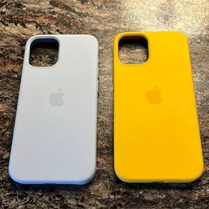 Apple mag safe silicone case for iPhone 12 Mini. YELLOW ONLY. BLUE HAS SOLD.